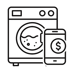 Both phone app-pay & coin laundry
